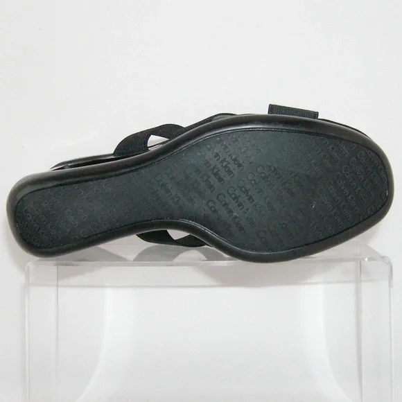 Calvin Klein 'Yathy' black platform wedges 8M - Picture 3 of 8